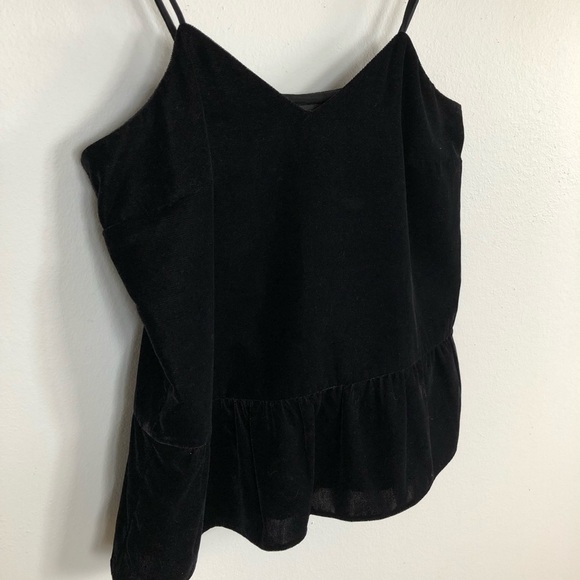 J.Crew black velvet ruffle peplum cami size 6 - Picture 5 of 8